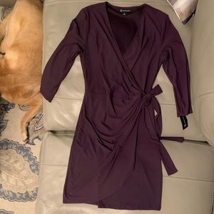 INC purple wrap dress, size medium, new